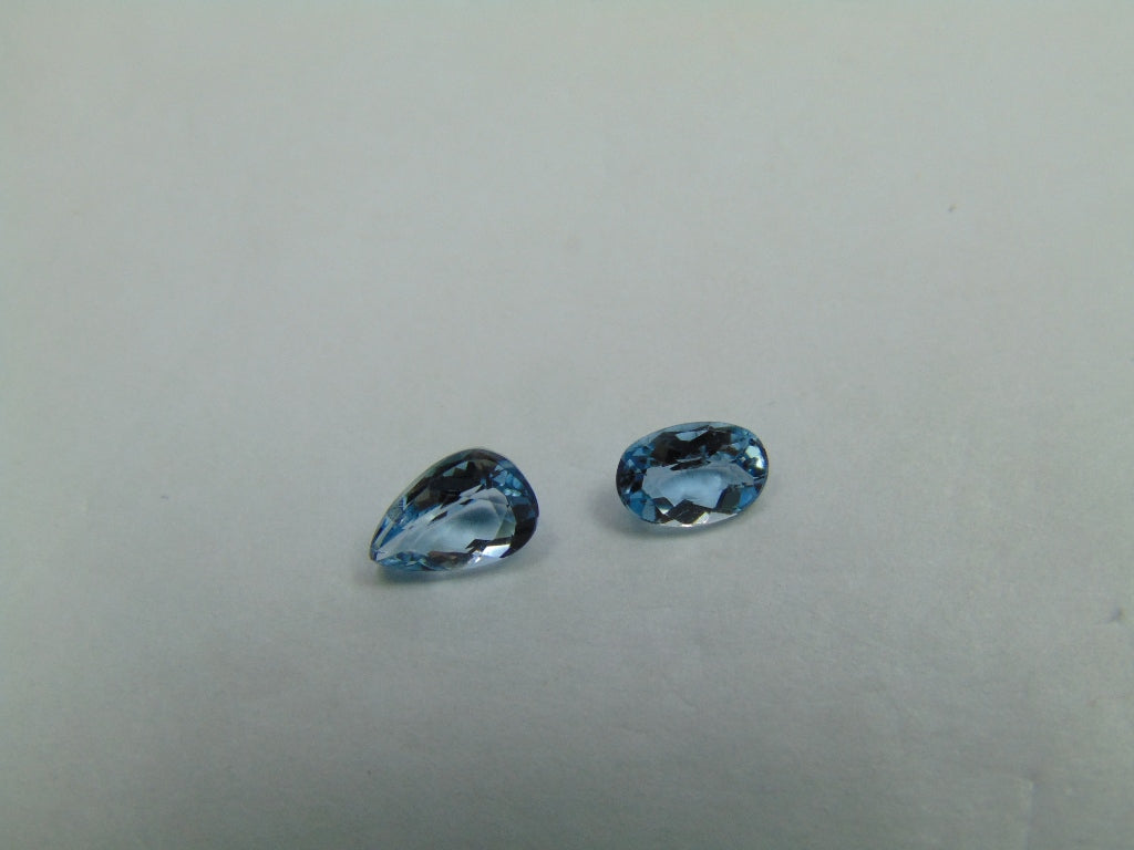 1.14ct Água-marinha 7x5mm 6x4mm