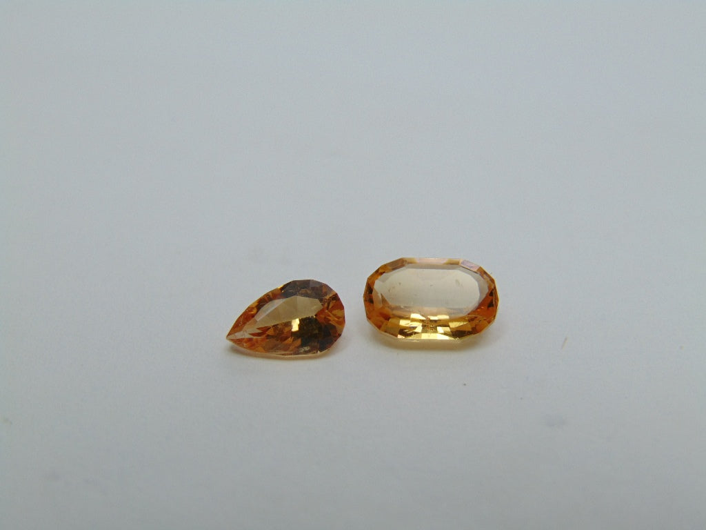 2.10ct Imperial Topaz 7x5mm 8x5mm