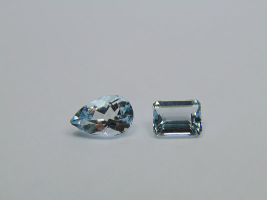 3.35ct Água-marinha 10x7mm 8x6mm