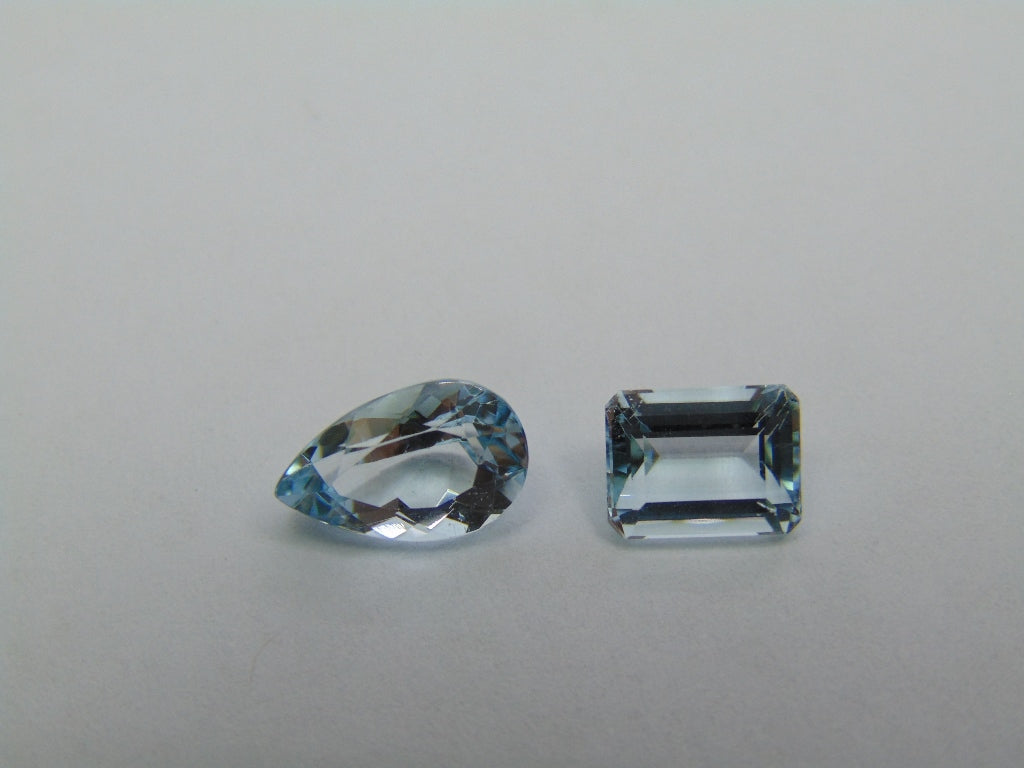 3.35ct Aquamarine 10x7mm 8x6mm