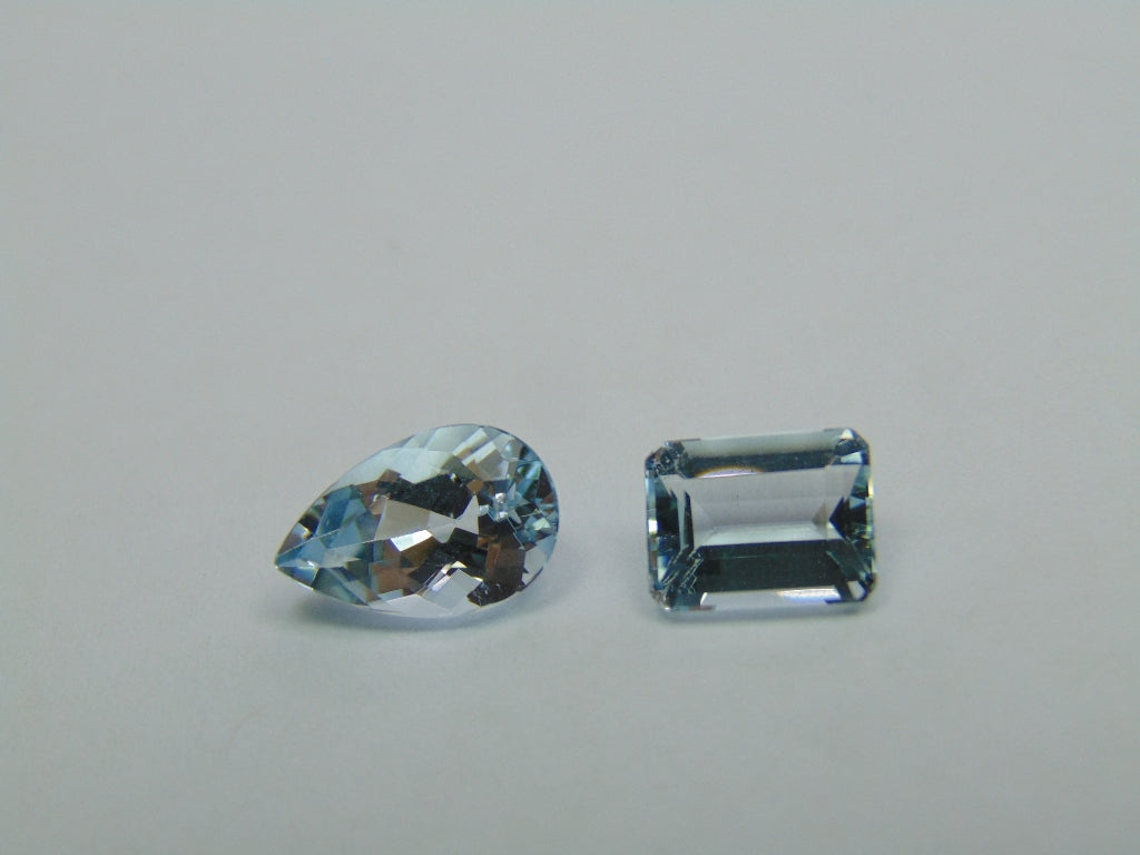 3.35ct Aquamarine 10x7mm 8x6mm