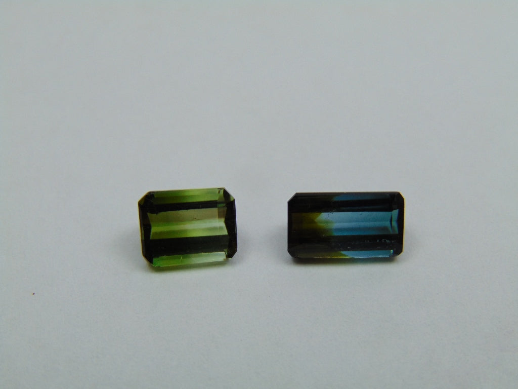 3.30ct Turmalina Bicolor 7x6mm 9x5mm