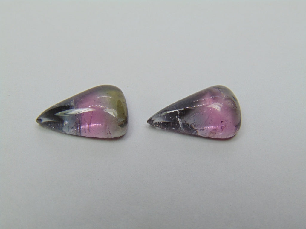 7.75ct Tourmaline Bicolor Pair 14x8mm