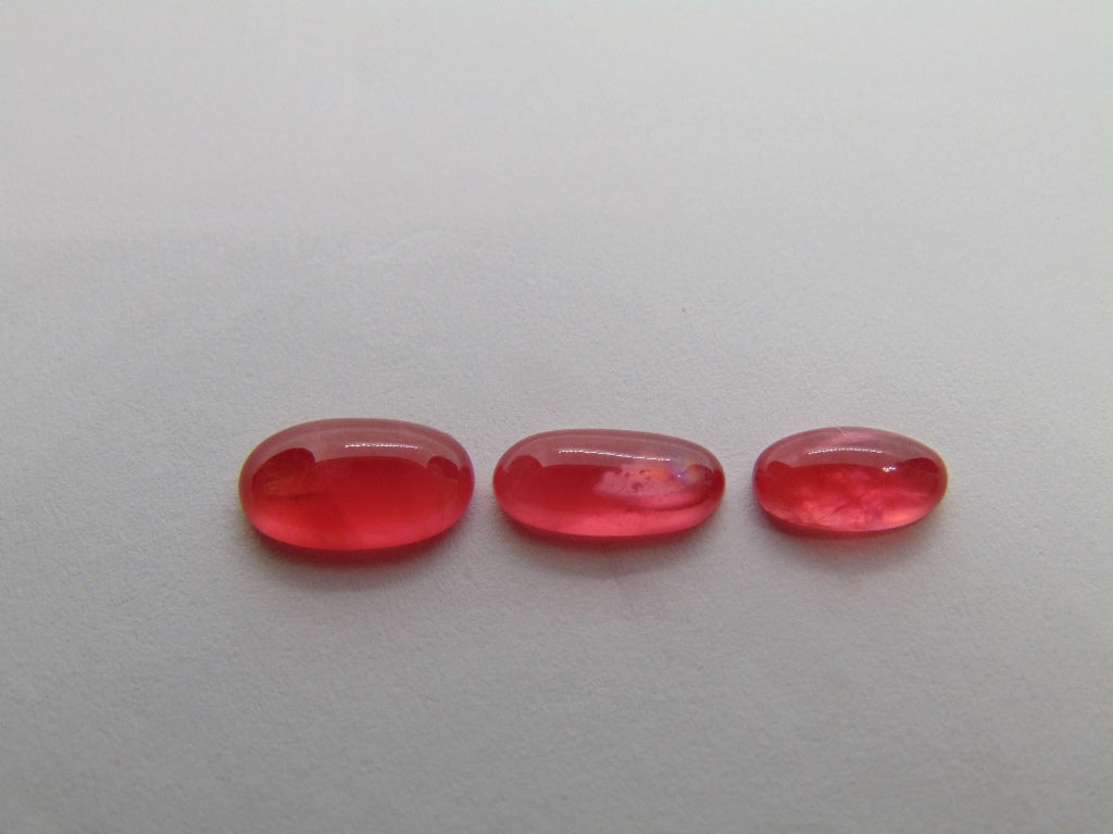 5.05ct Rhodonite 10x6mm 10x5mm 8x4mm