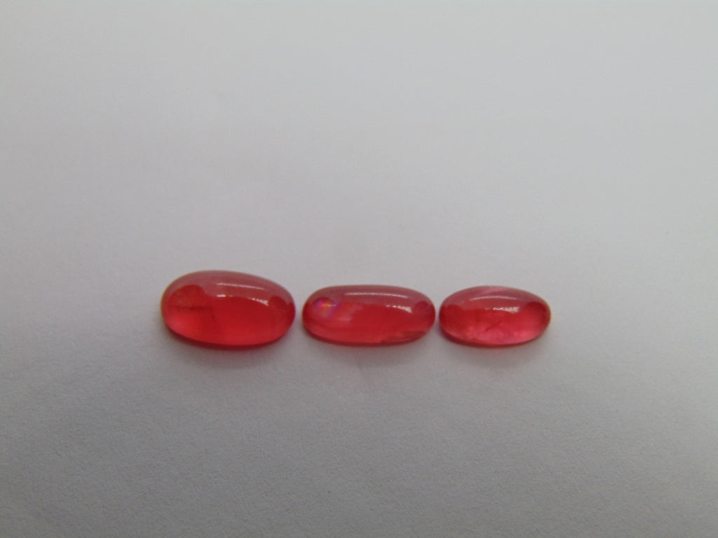 5.05ct Rhodonite 10x6mm 10x5mm 8x4mm