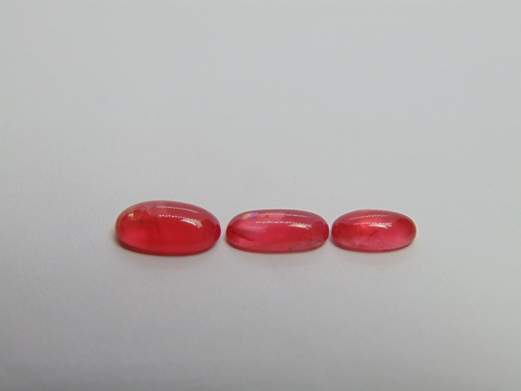 5.05ct Rhodonite 10x6mm 10x5mm 8x4mm