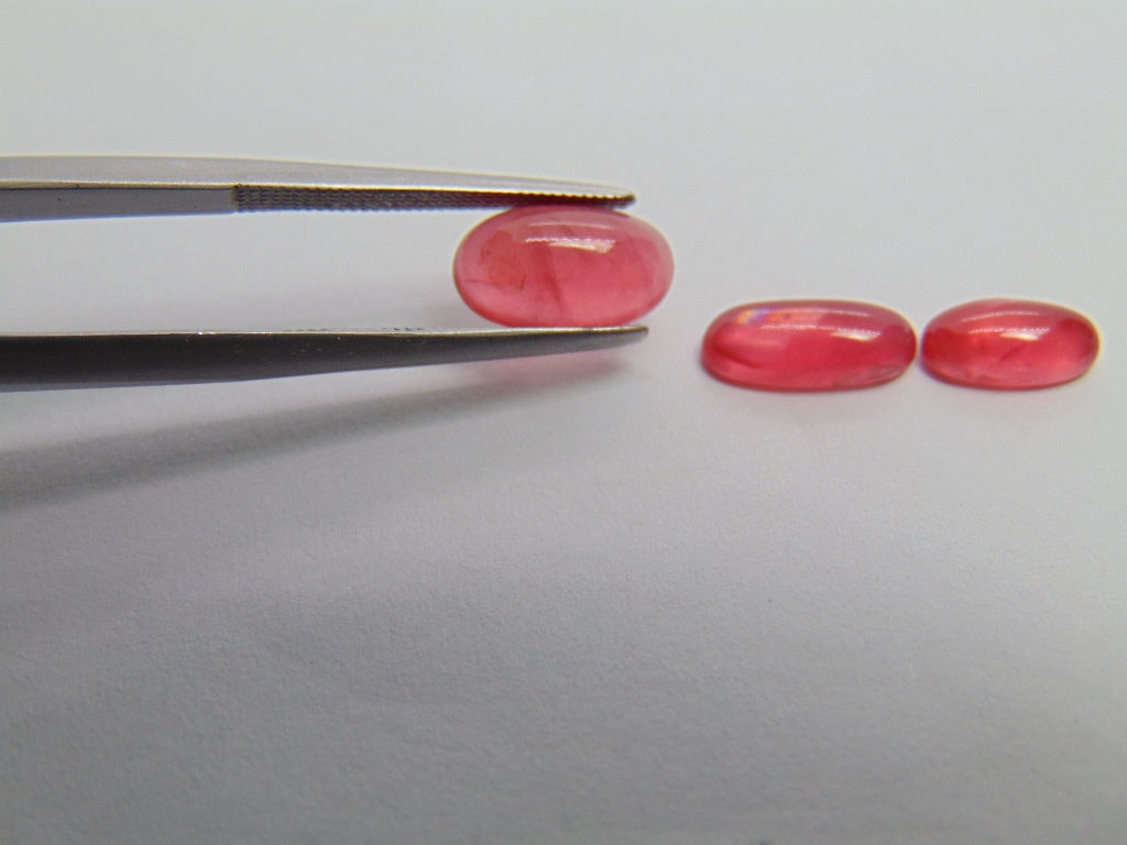 5.05ct Rhodonite 10x6mm 10x5mm 8x4mm