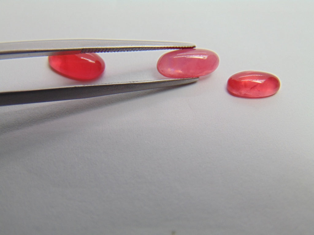 5.05ct Rhodonite 10x6mm 10x5mm 8x4mm