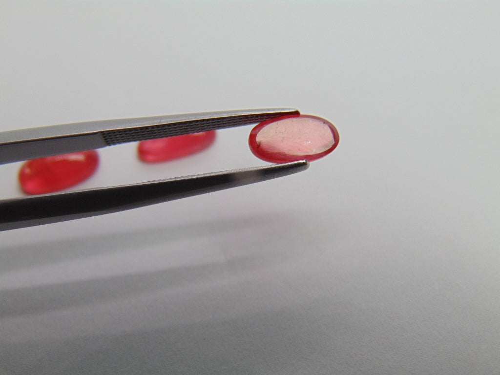 5.05ct Rhodonite 10x6mm 10x5mm 8x4mm