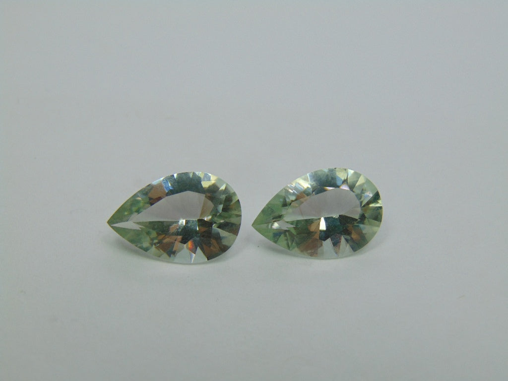 Par de Prasiolita 9,55 ct 15x10mm