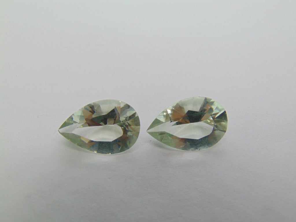 Par de Prasiolita 9,55 ct 15x10mm