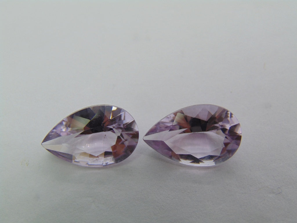 7.50ct Amethyst Rose France Pair 14x9mm