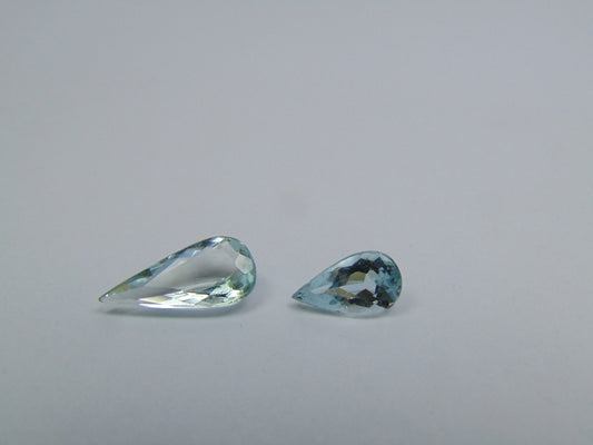 2.95ct Água-marinha 14x7mm 9x5mm