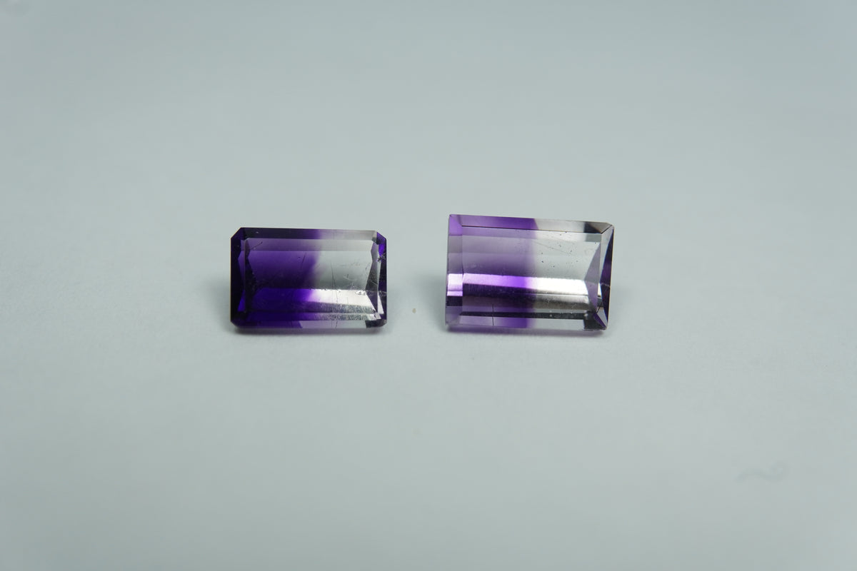2.60ct Ametistas bicolores 8x5mm / 9x6mm