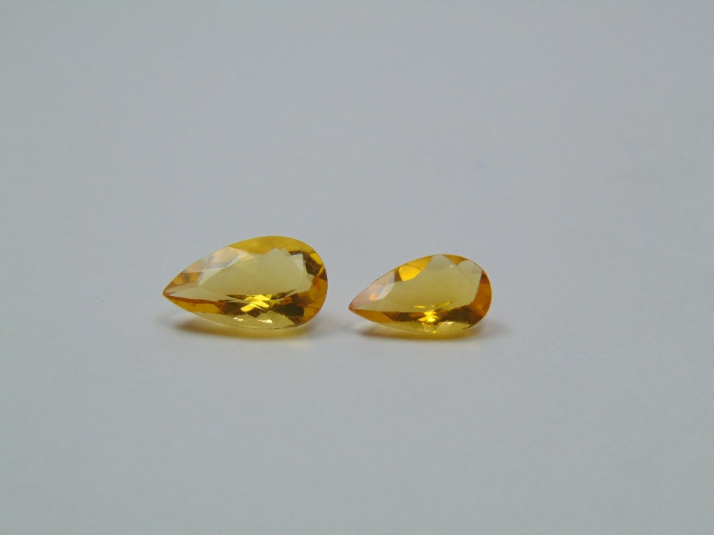 2.50ct Fire Opal 12x7mm 11x6mm