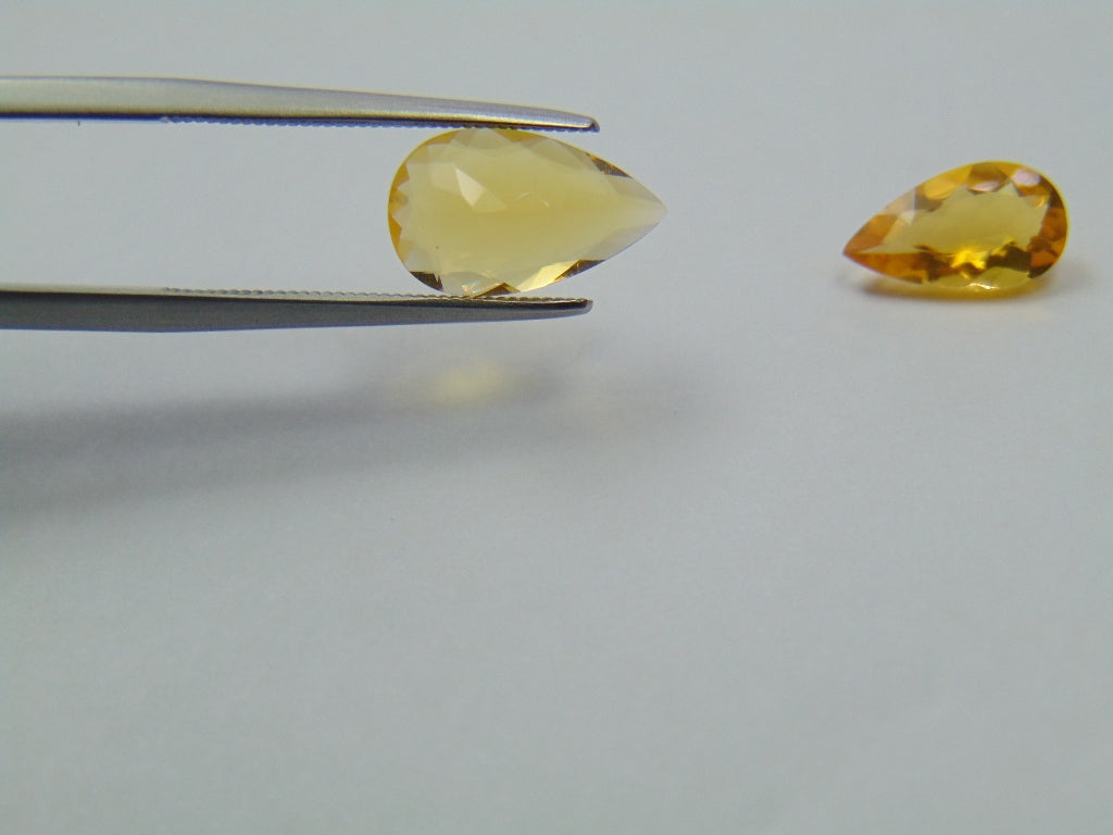 2.50ct Fire Opal 12x7mm 11x6mm