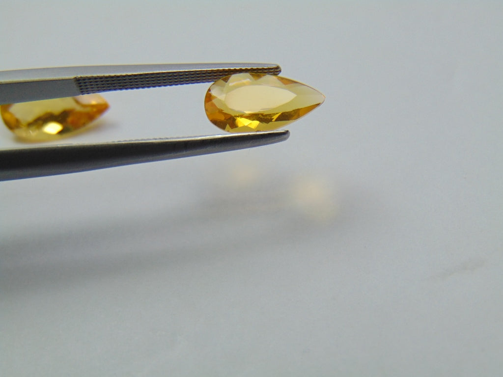 2.50ct Fire Opal 12x7mm 11x6mm