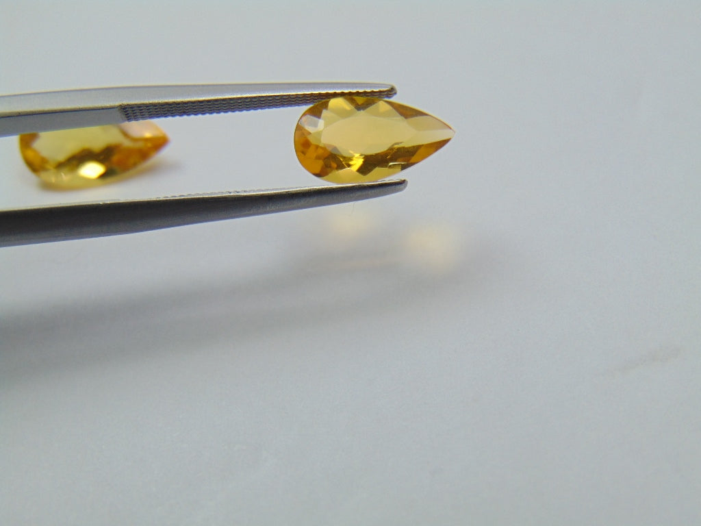 2.50ct Fire Opal 12x7mm 11x6mm