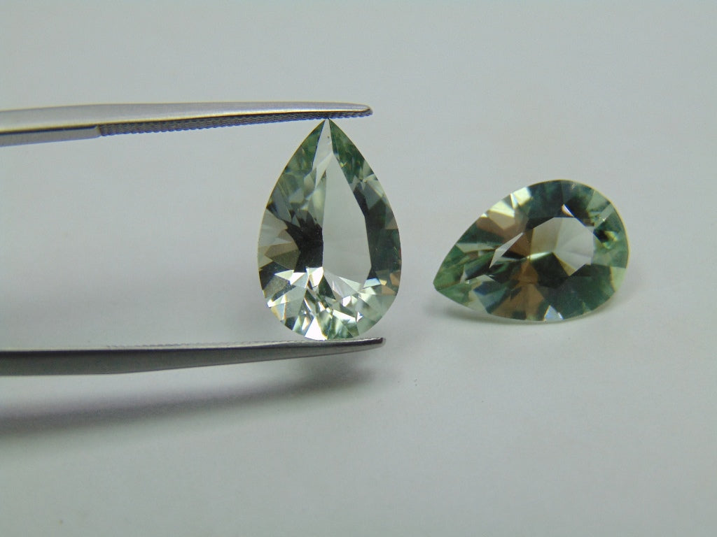 9.20ct Prasiolita Par 15x10mm