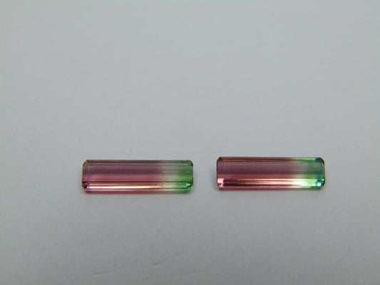 2.90ct Turmalina Bicolor Par 14x4mm