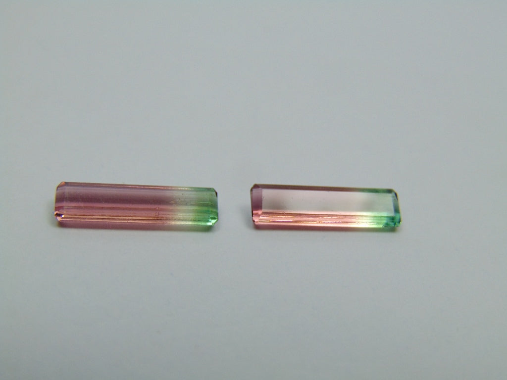 2.90ct Tourmaline Bicolor Pair 14x4mm