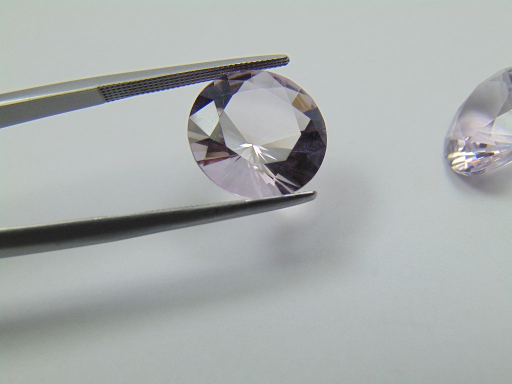 13.10ct Amethyst Rose France Pair 13mm