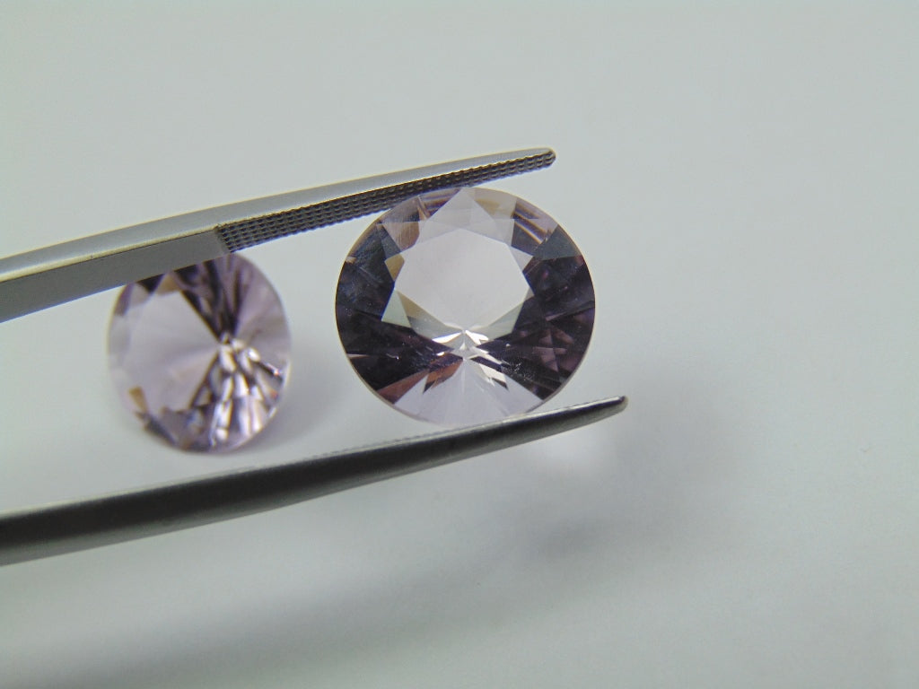 13.10ct Amethyst Rose France Pair 13mm