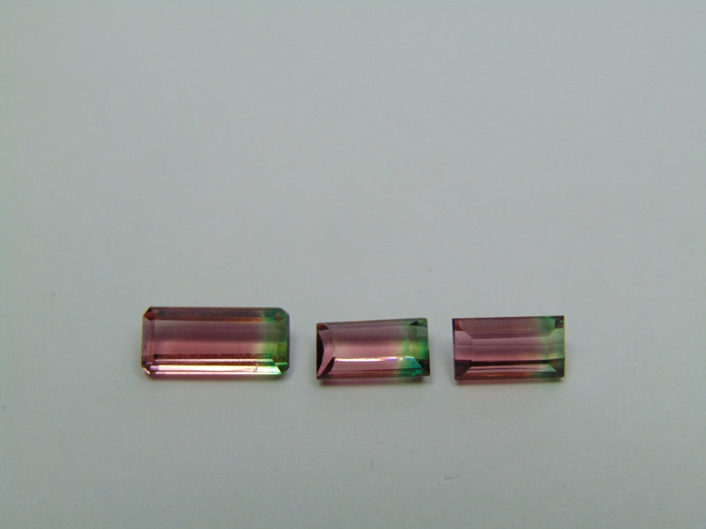 3,70ct Turmalina Bicolor 10x4mm 7x4mm