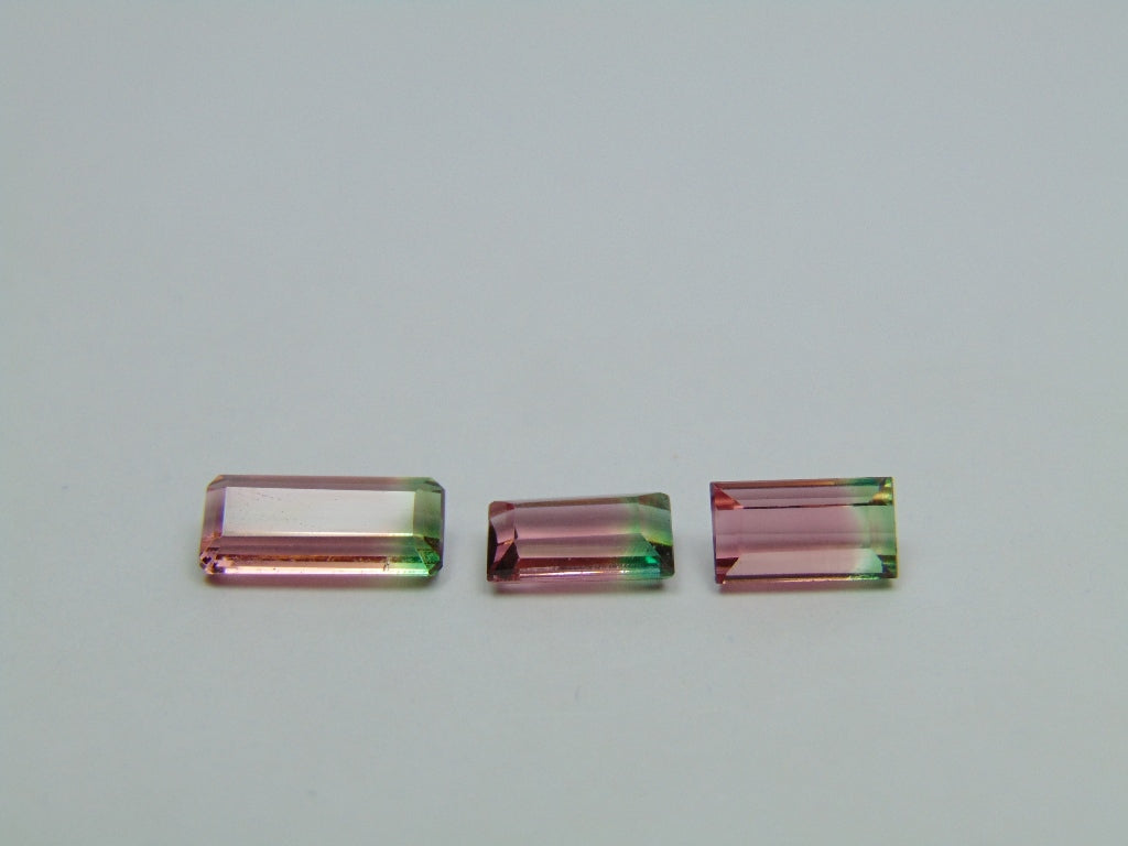 3,70ct Turmalina Bicolor 10x4mm 7x4mm