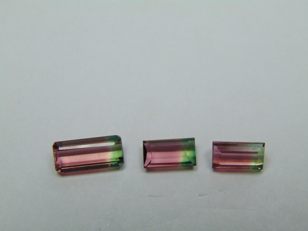 3,70ct Turmalina Bicolor 10x4mm 7x4mm