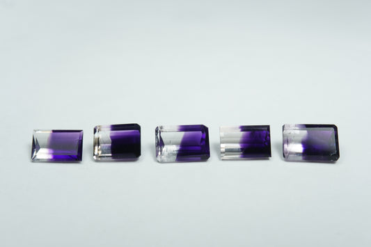 9.35ct Ametistas bicolores 10x6.5mm / 9.5x6.5mm / 8.5x6mm / 9x6mm / 9x6mm