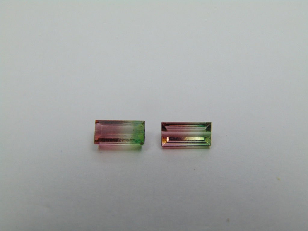 1.60ct Tourmaline Bicolor Pair 7x3mm