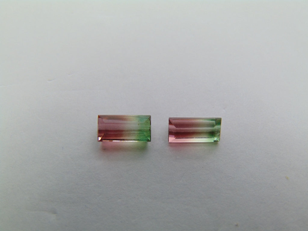 1.60ct Tourmaline Bicolor Pair 7x3mm