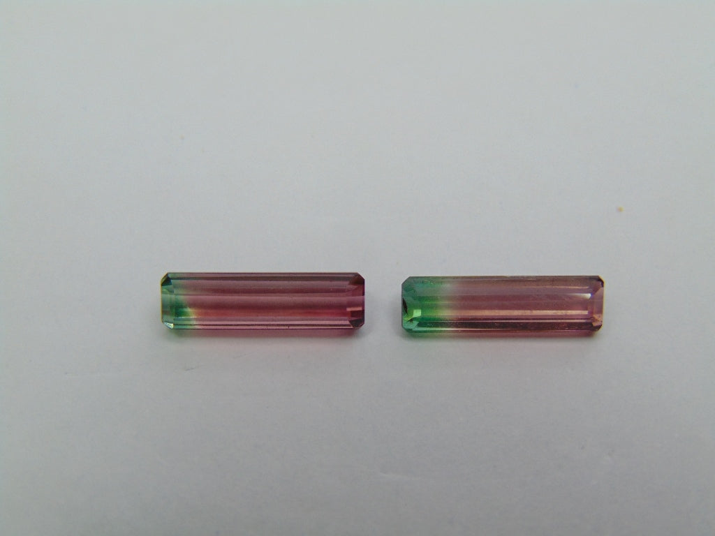 3.05ct Tourmaline Bicolor Pair 12x3mm