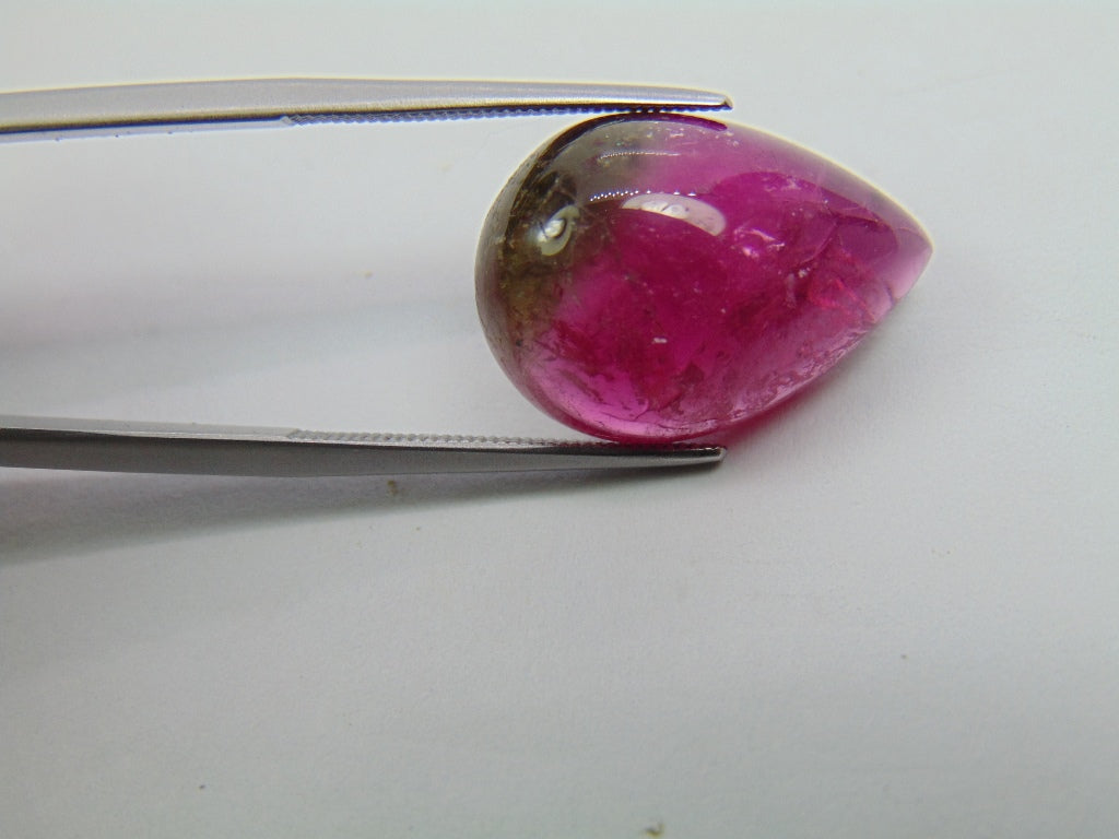 Cabochão Turmalina Bicolor 14,55ct 20x14mm