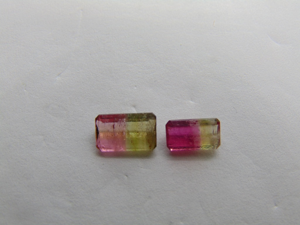 2.25ct Turmalina Bicolor 9x6mm 8x5mm