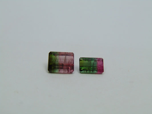 5ct Turmalina Bicolor 9x7mm 8x5mm