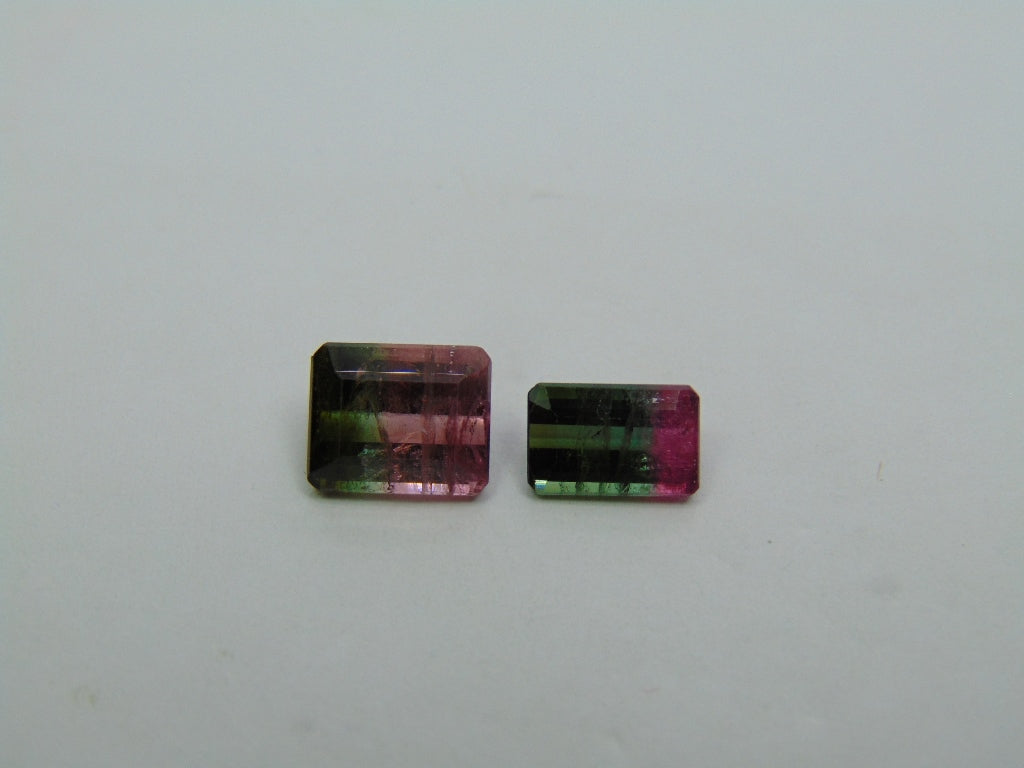 5ct Turmalina Bicolor 9x7mm 8x5mm