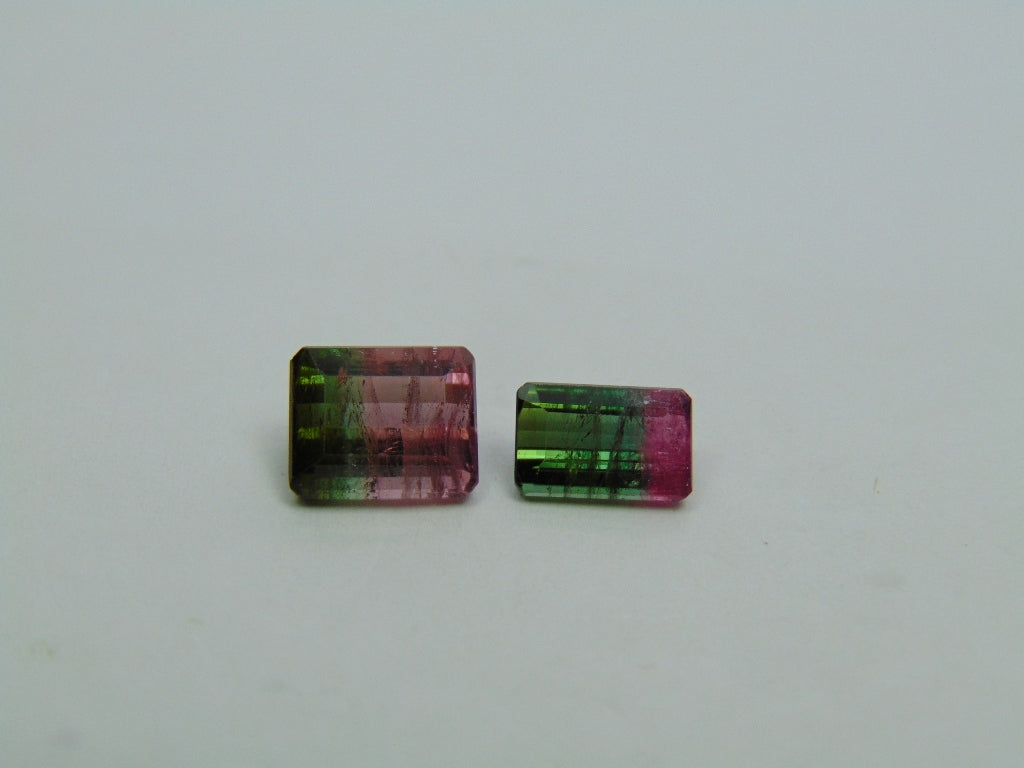 5ct Turmalina Bicolor 9x7mm 8x5mm