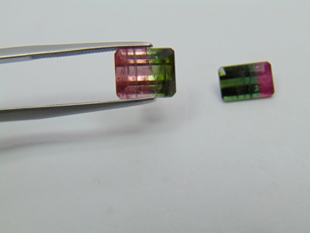 5ct Turmalina Bicolor 9x7mm 8x5mm