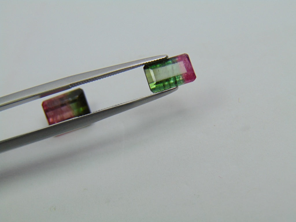 5ct Turmalina Bicolor 9x7mm 8x5mm