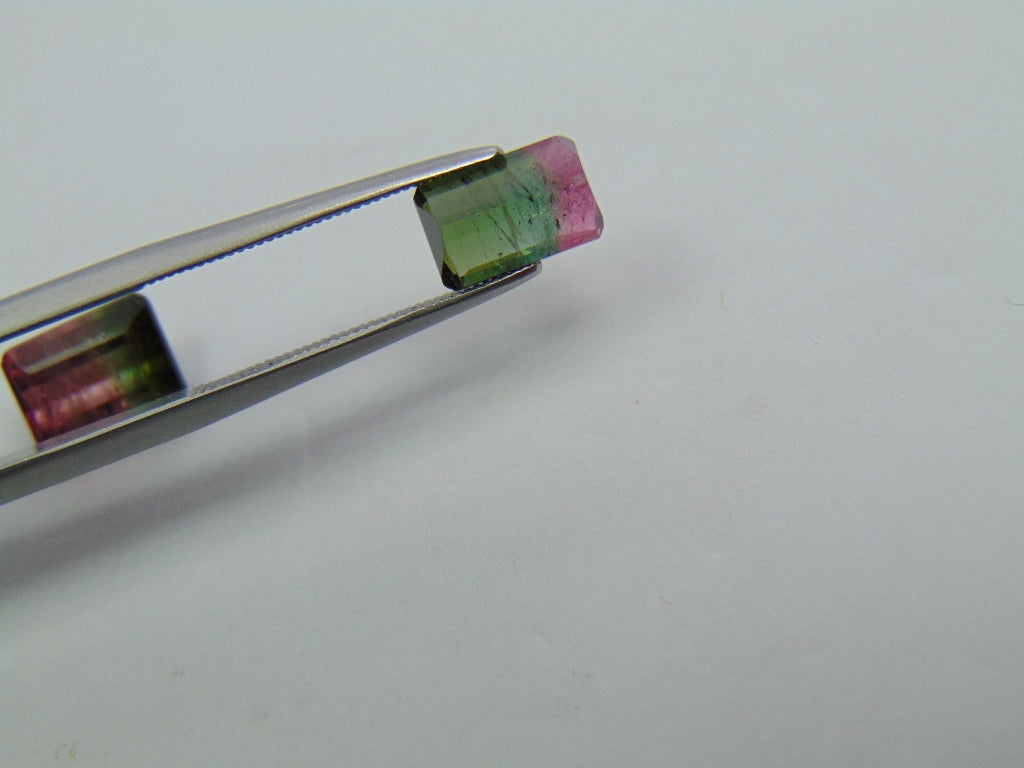 5ct Turmalina Bicolor 9x7mm 8x5mm