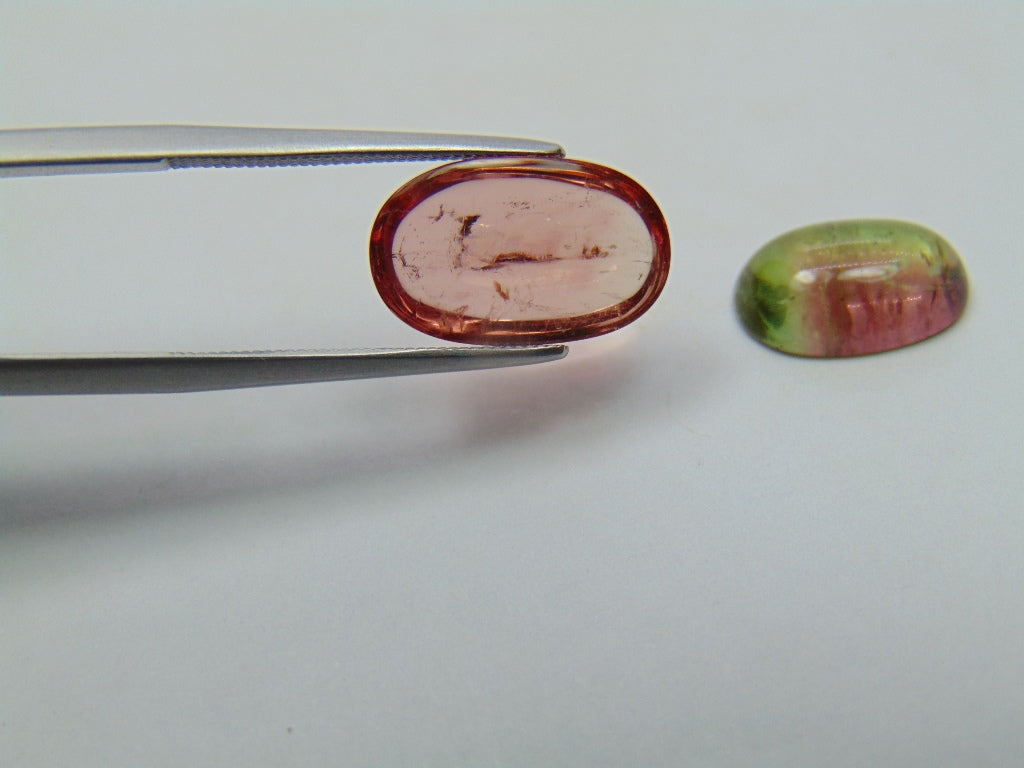 7.70ct Tourmaline Cabochon 14x9mm 12x8mm