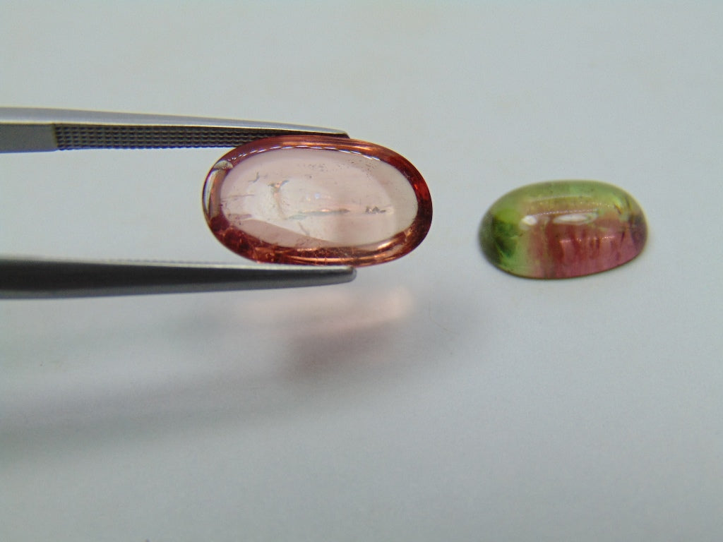 7.70ct Tourmaline Cabochon 14x9mm 12x8mm