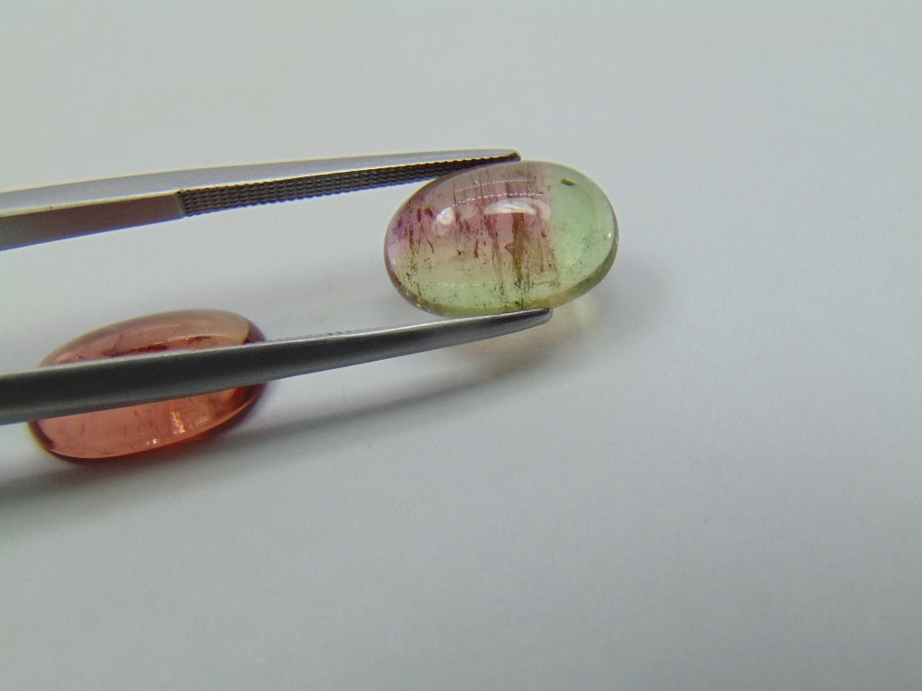 7.70ct Tourmaline Cabochon 14x9mm 12x8mm