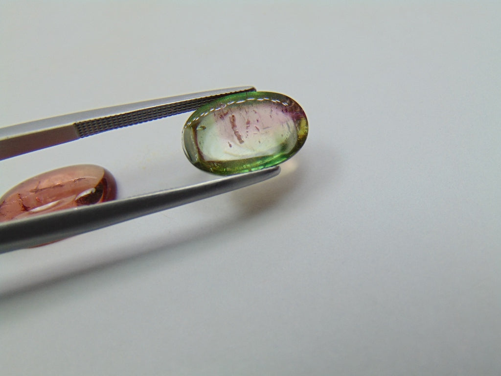 7.70ct Tourmaline Cabochon 14x9mm 12x8mm