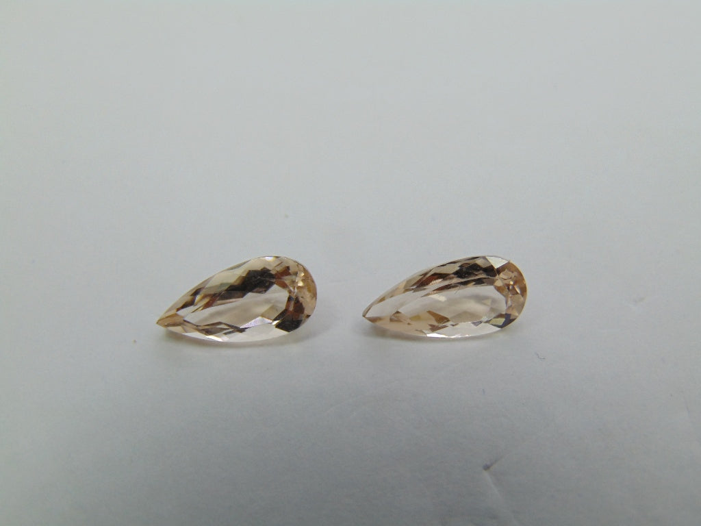 3.40ct Morganite Pair 12x6mm