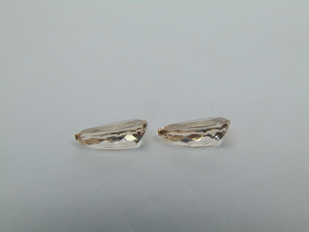 3.40ct Morganite Pair 12x6mm