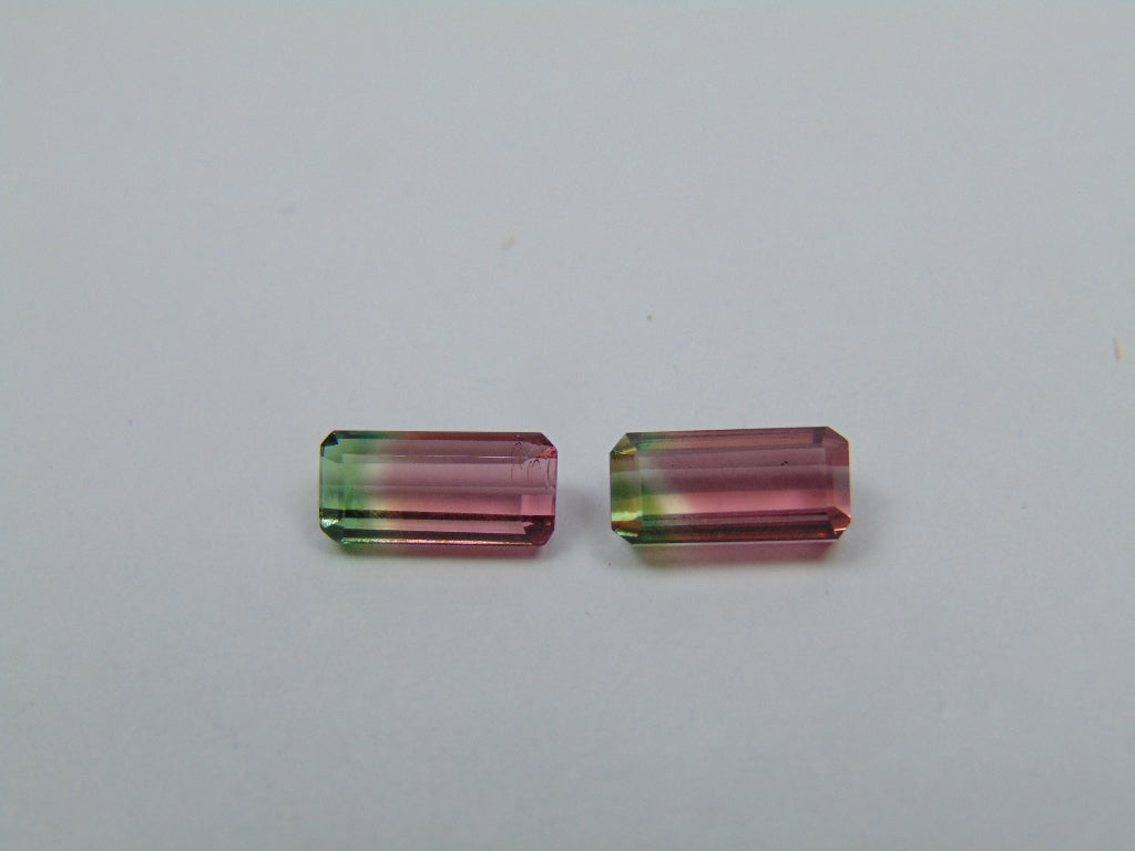 2.60ct Turmalina Bicolor Par 8x4mm