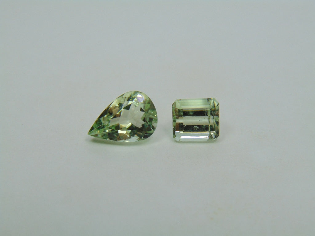 3.70ct Beryl Green 11x7mm 7x6mm